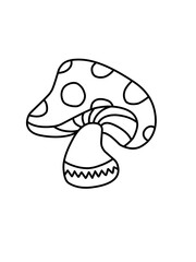Mushroom Doodle Line Icon