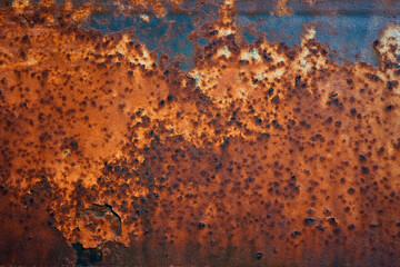 Abstract Rust Texture, Rusty Metal Surface, Damaged Metal Wall, Old Damaged Industrial Background