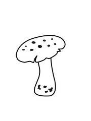 Mushroom Doodle Line Icon