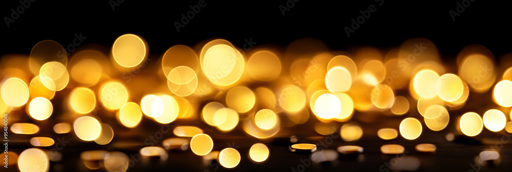 Poster dreamy abstract background with warm golden blur bokeh lights softly glowing and gently overlapping