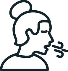 Young woman coughing showing symptoms of flu virus