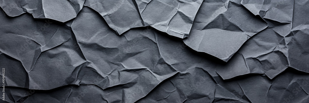 Poster heavily crumpled grey paper texture with deep lines and shadows rough and weathered appearance