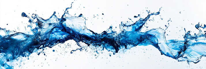 sparks of blue water on white background