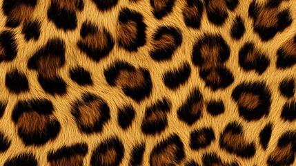 Realistic fur leopard seamless pattern