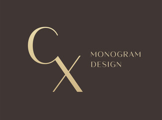 CX letter logo icon design. Classic style luxury initials monogram.