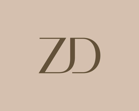 ZD letter logo icon design. Classic style luxury initials monogram.