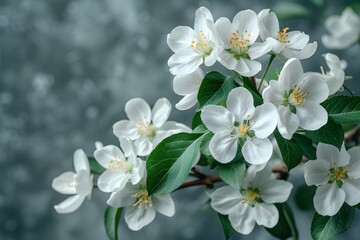 Springtime Blossoms on Green Branches - Nature Photography, Floral Design for Prints and Decor
