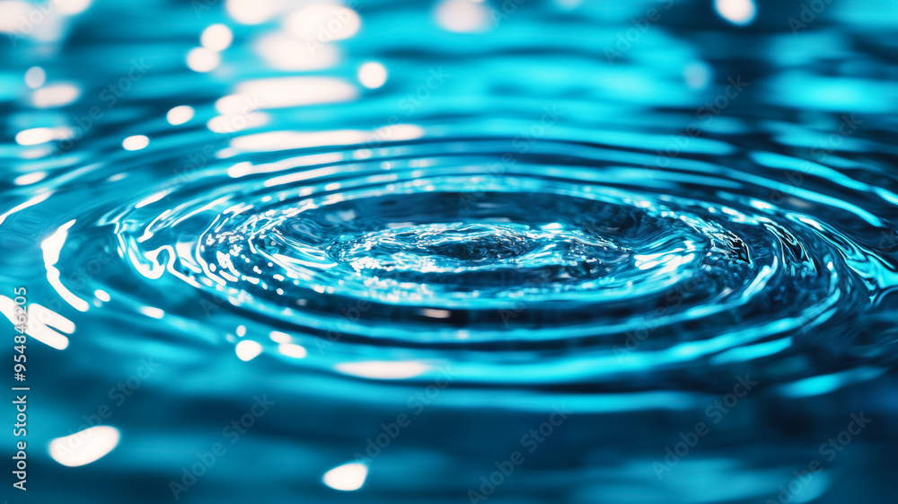 Aufkleber macro of ripples in water with light reflections resembling abstract patterns