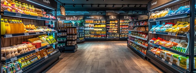 Fototapeta premium Fresh Fruits Splashing in Water with a Yellow Background