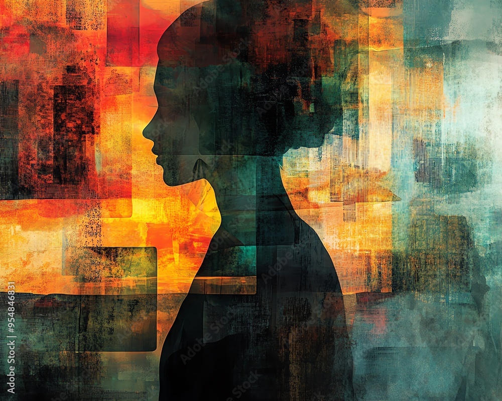 Aufkleber Generate an abstract scene with shapes representing choices