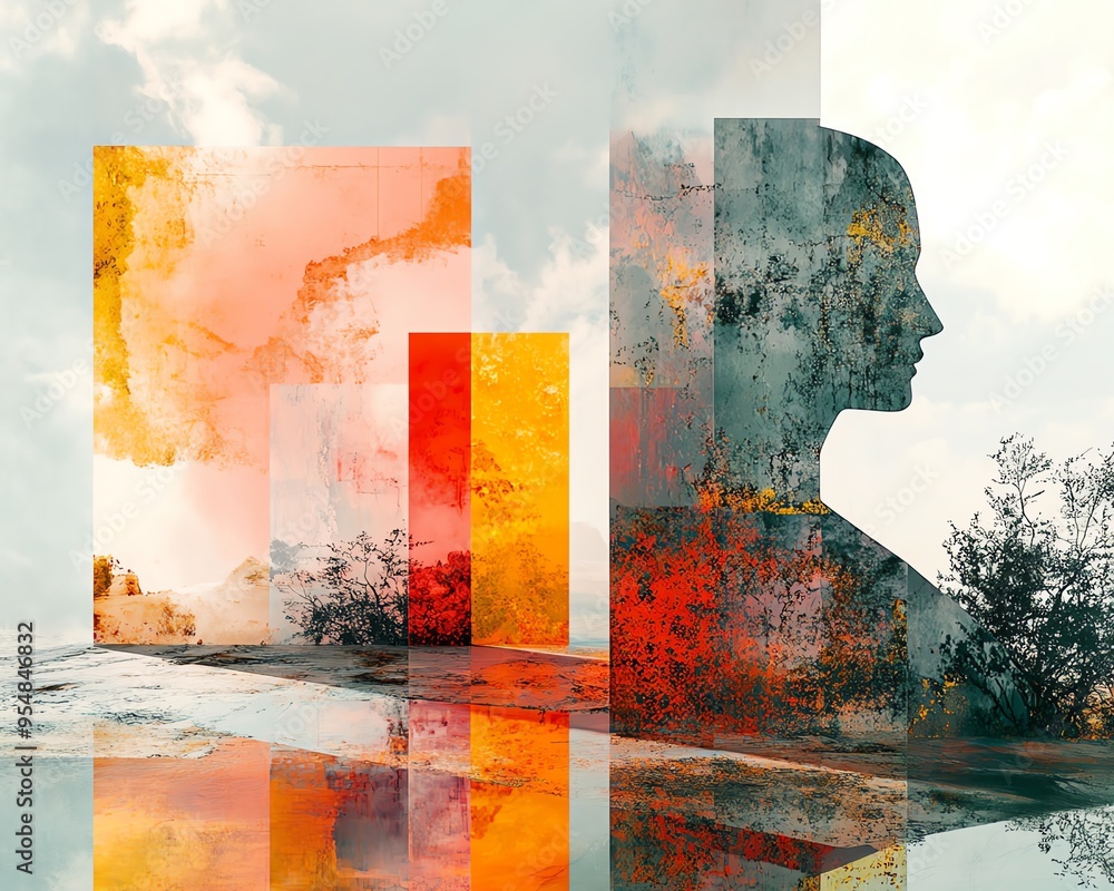 Fototapete generate an abstract scene with shapes representing choices