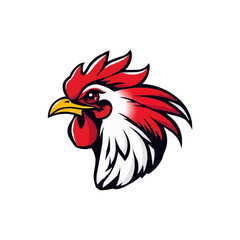Rooster head mascot logo.  sports team mascot. Cock head illustration