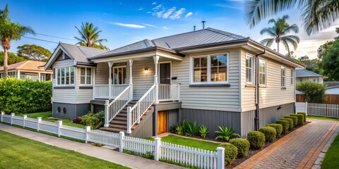 Renovated home exterior features a fresh new look in Brisbane's sunny climate, complete with new paint, windows, and