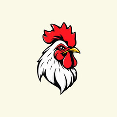 Rooster head mascot logo.  sports team mascot. Cock head illustration