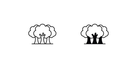 trees set icon with white background vector stock illustration