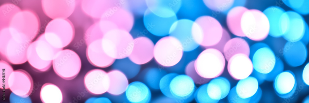 Poster soft abstract background with blush pink and light blue blur bokeh lights gently diffusing for a del