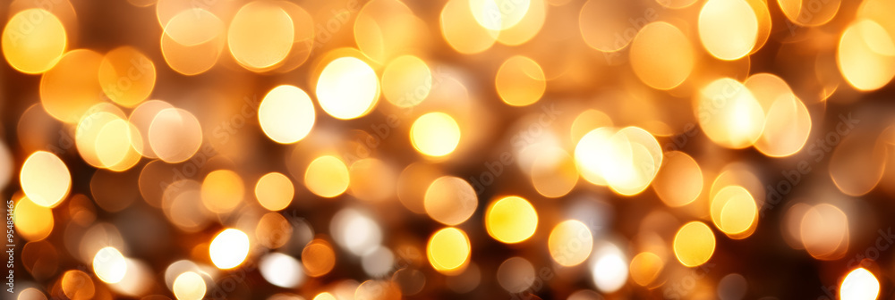 Aufkleber soft focus abstract background with warm blur bokeh lights in shades of orange and yellow creating a
