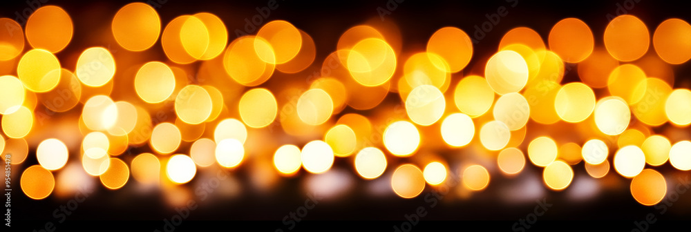 Poster soft focus abstract background with warm blur bokeh lights in shades of orange and yellow creating a
