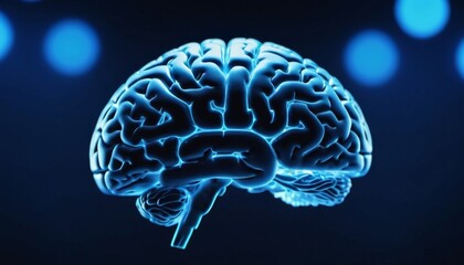 Close up of human brain. Generative ai. AI