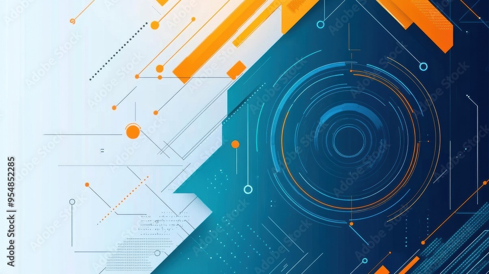 Poster flat geometric pattern of financial charts and graphs, animated in a seamless loop with soft transit