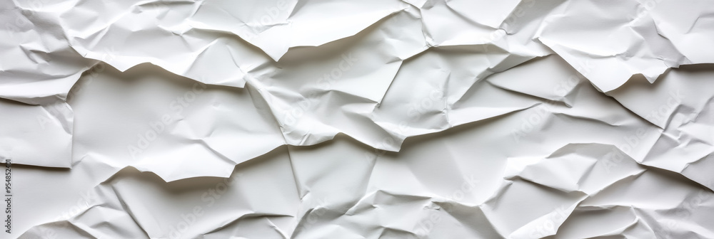 Aufkleber torn and scrunched up white paper texture with visible creases and rough edges for a raw unfinished 