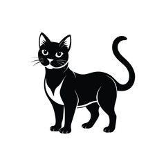 cat vector, silhouette, logo design black and white style concept 