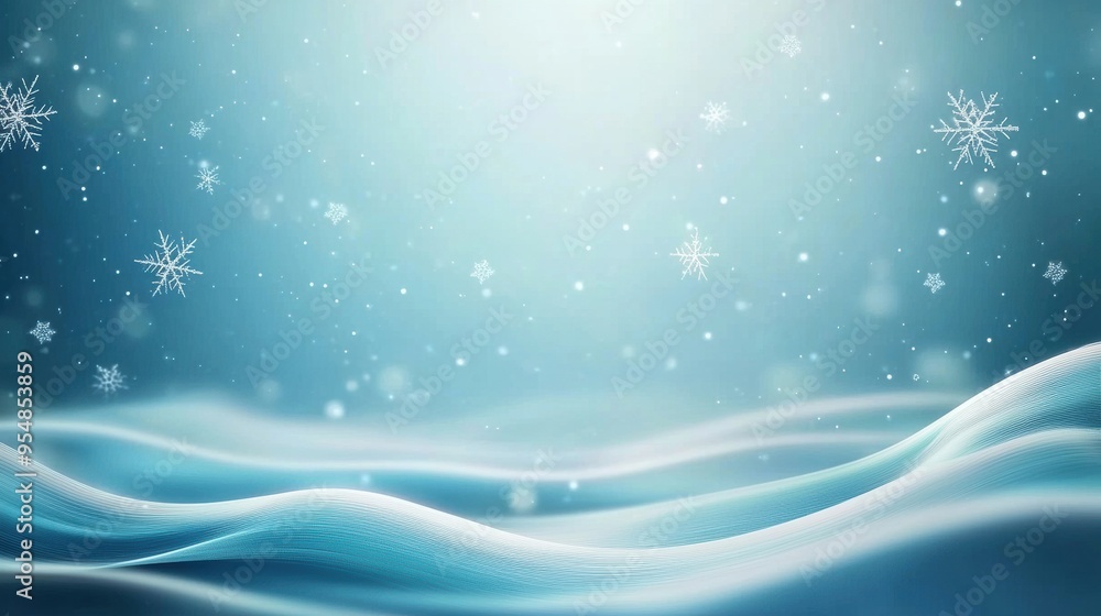 Poster high-quality 2d particle animation with a gentle snowfall effect, softly drifting particles that cre