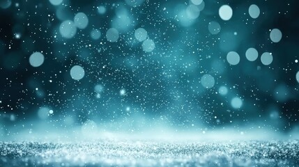 Obraz premium High-quality 2D particle animation with a gentle snowfall effect, softly drifting particles that create a calm, peaceful background suitable for winter or serene themes