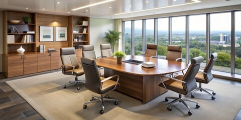 Fototapeta premium Sophisticated office furniture solutions in Kent, tailored to optimize work environments, fostering creativity,