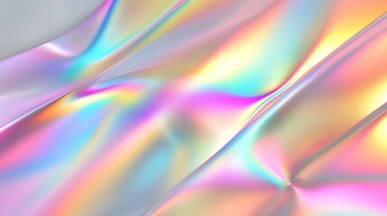Naklejka premium A smooth, iridescent fabric with flowing colors, ideal for design and artistic projects.