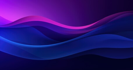 Fototapeta premium A vibrant abstract design featuring flowing waves in shades of purple and blue, ideal for backgrounds or digital art.