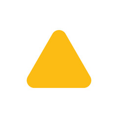 Yellow triangle icon with rounded corners. empty warning, attention, alert icons. triangle shape