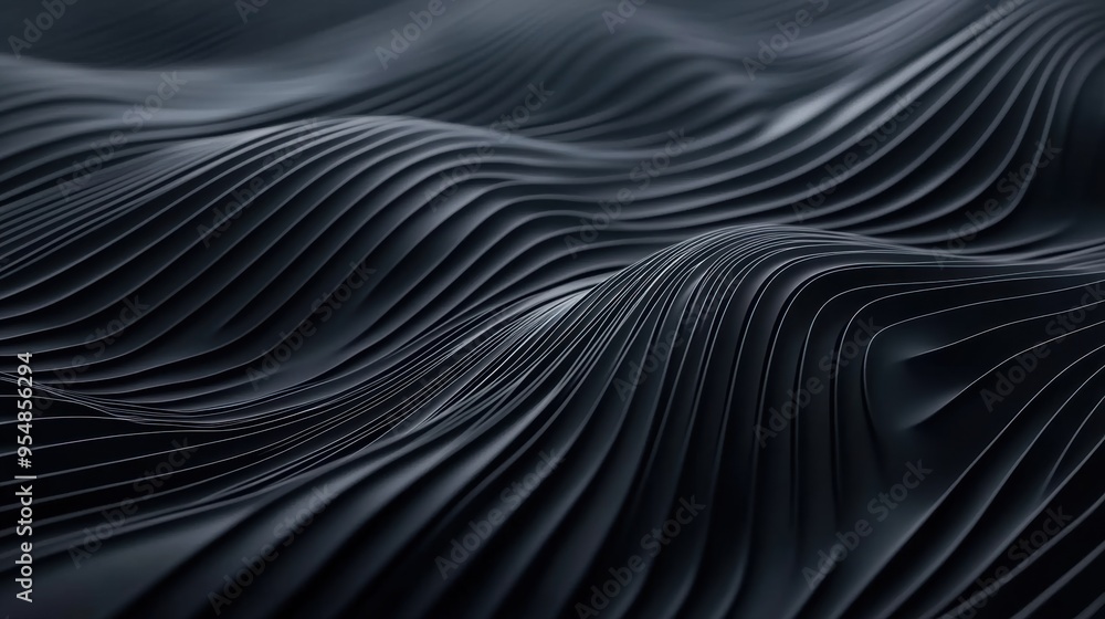 Poster minimalist 2d animation with abstract lines and curves gently pulsating, perfect for a calm and mode