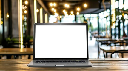 Stunning Blank Screen Laptop with Blurred Background: A Minimalist and Intriguing Visual. Showcasing the Simplicity and Mystery.