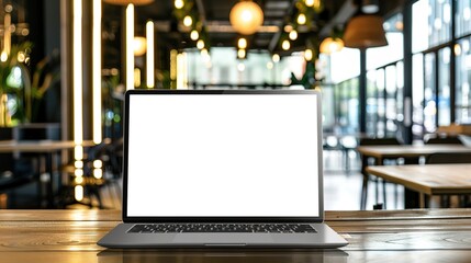 Stunning Blank Screen Laptop with Blurred Background: A Minimalist and Intriguing Visual. Showcasing the Simplicity and Mystery.