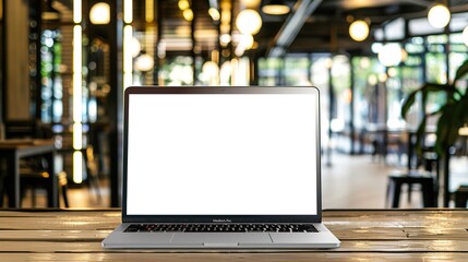 Stunning Blank Screen Laptop with Blurred Background: A Minimalist and Intriguing Visual. Showcasing the Simplicity and Mystery.