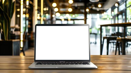 Stunning Blank Screen Laptop with Blurred Background: A Minimalist and Intriguing Visual. Showcasing the Simplicity and Mystery.