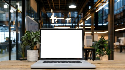 Stunning Blank Screen Laptop with Blurred Background: A Minimalist and Intriguing Visual. Showcasing the Simplicity and Mystery.