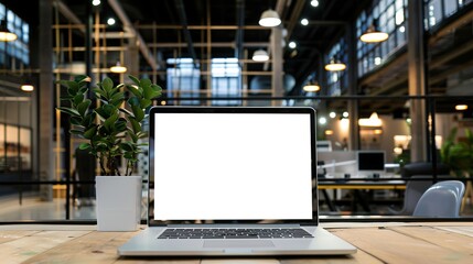 Stunning Blank Screen Laptop with Blurred Background: A Minimalist and Intriguing Visual. Showcasing the Simplicity and Mystery.