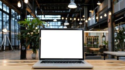Stunning Blank Screen Laptop with Blurred Background: A Minimalist and Intriguing Visual. Showcasing the Simplicity and Mystery.