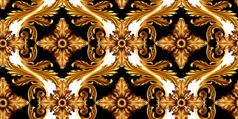 Seamless baroque pattern. Textile print pattern.