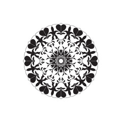 Colorful mandala.  Ornamental round doodle flower isolated on white background.  Geometric circle element.  Vector illustration.