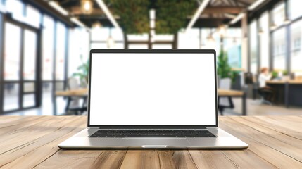 Stunning Blank Screen Laptop with Blurred Background: A Minimalist and Intriguing Visual. Showcasing the Simplicity and Mystery.