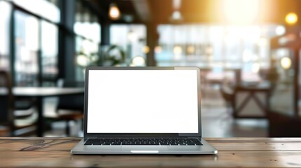 Stunning Blank Screen Laptop with Blurred Background: A Minimalist and Intriguing Visual. Showcasing the Simplicity and Mystery.