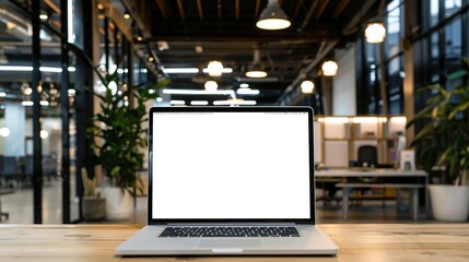Stunning Blank Screen Laptop with Blurred Background: A Minimalist and Intriguing Visual. Showcasing the Simplicity and Mystery.
