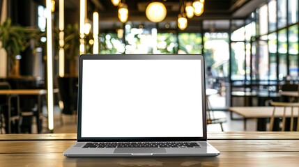 Stunning Blank Screen Laptop with Blurred Background: A Minimalist and Intriguing Visual. Showcasing the Simplicity and Mystery.