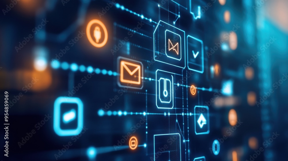 Poster a digital wallet interface with encrypted icons, representing secure online transactions