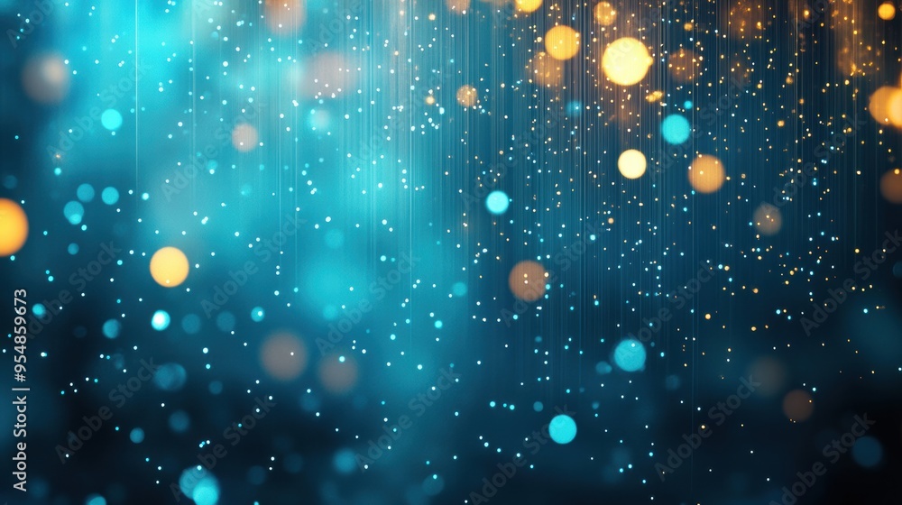 Wall mural a gentle rain of light particles falling, a calming and peaceful visual effect