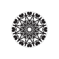 Colorful mandala.  Ornamental round doodle flower isolated on white background.  Geometric circle element.  Vector illustration.