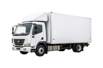 A cargo van for transportation services is isolated on a white background, suitable for mockups, advertising, logistics, and delivery concepts
